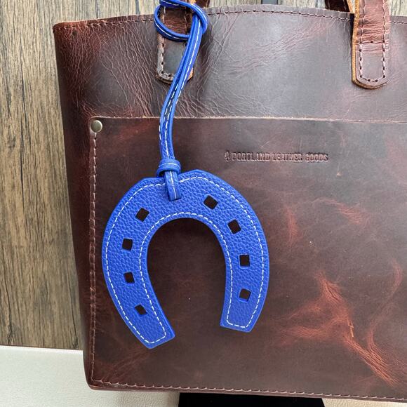 Western Purse Charm Horseshoe Bag Charm Blue Keychain Flair NEW FAST SHIP - Picture 2 of 5